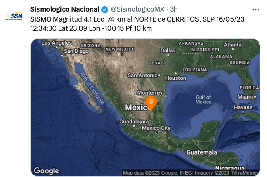 Tiembla en el sur de Nuevo León