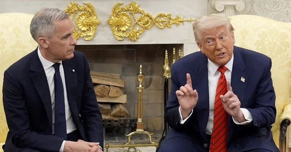 Tienen Trump y Carney ríspido encuentro